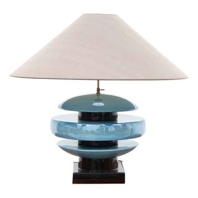 Large Ceramic Shanghai Lamp by François Chataîn, 1980s For Sale