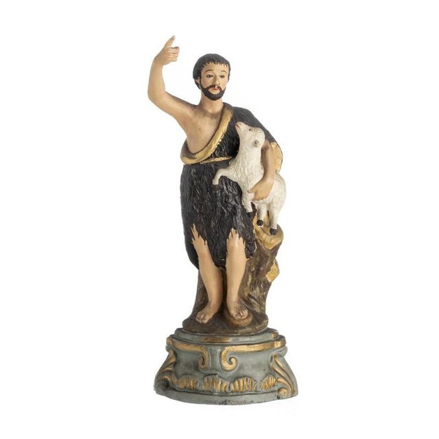 Religious Artist, Saint John the Baptist, 19th Century, Terracotta For Sale - Image 6 of 6