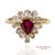 Early 21st Century 18k(750) Yellow Gold Natural Diamond Ballerina Ruby Ring, Size 6.5 For Sale - Image 5 of 14