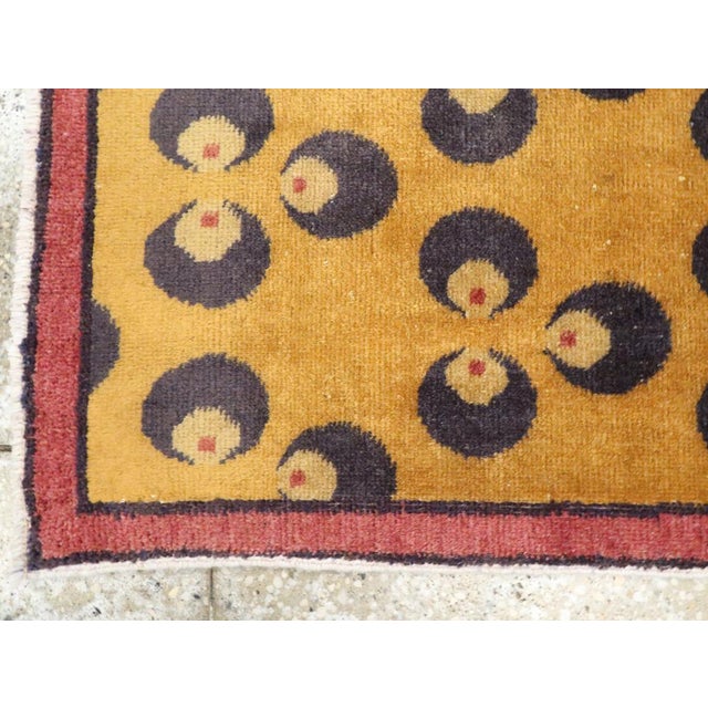 Mid 20th Century Galerie Shabab Collection Mid-20th Century Turkish Anatolian Deco Throw Rug For Sale - Image 5 of 7