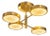 4-Arm Sistema Solare Brass & Onyx Chandelier by Silvio Piatelli Design For Sale