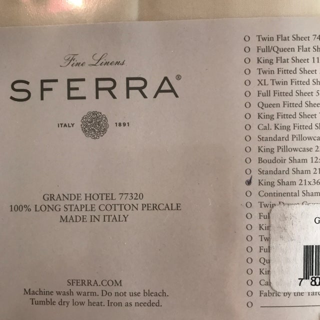 2020s Sferra Grande Hotel Ivory King Sham Pillow Case For Sale - Image 5 of 11