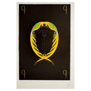 Erté, Letter Q, Lithograph and Screen Print, 1976 For Sale