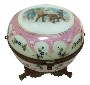 Antique Round Glass Box