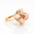 Modern Angel Skin Coral Ruby Ring 1970s Vintage 18 Karat Yellow Gold Flower Jewellery size 5.5 For Sale - Image 3 of 7