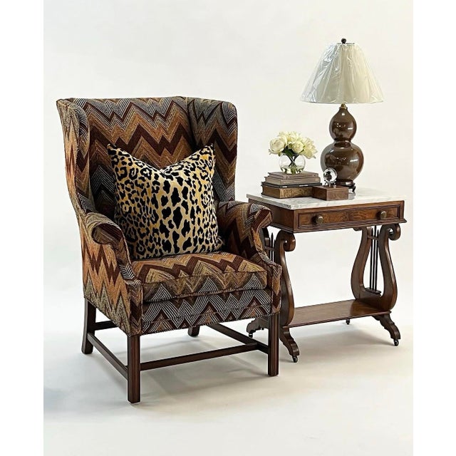 Antique Marble Top Mahogany Lyre Table For Sale - Image 9 of 12