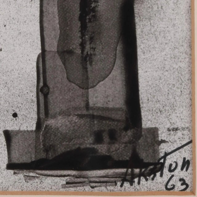 Framed Signed J. Akston African Fetish Enamel on Paper Painting For Sale - Image 4 of 10