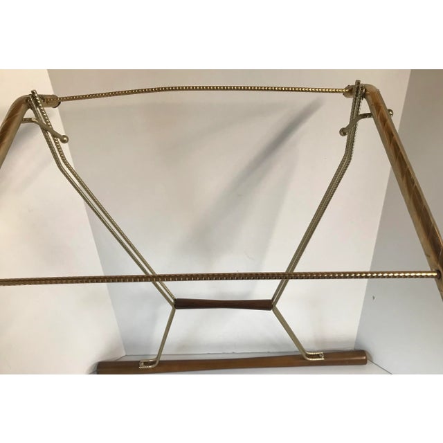Mid Century Lee Rowan 24k Plated and Teak Valet For Sale - Image 11 of 13
