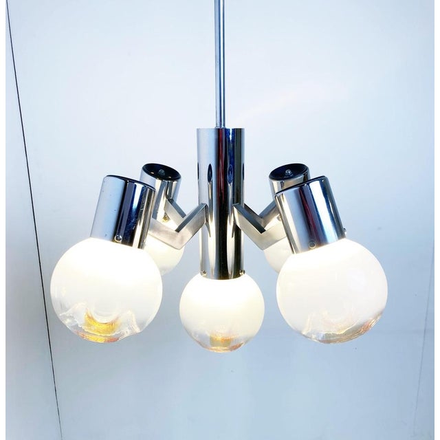 Metal Vintage Chandelier from Mazzega, 1960s For Sale - Image 7 of 13