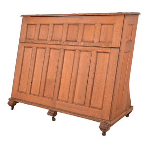 Antique Mission Oak Arts & Crafts Standing Map Case, Circa 1900