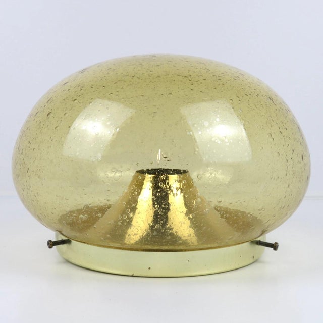 Space Age Brass Ceiling Wall in Glass and Brass by Sölken Leuchten, Germany, 1970s For Sale - Image 9 of 9