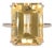 11.7Ct Citrine Ring – Emerald Cut 16×12 Mm, Solid 14k Gold Statement Ring For Sale