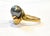 Black Tahitian Pearl 9.3 MM Cocktail Ring 18 Karat Yellow Gold For Sale - Image 18 of 18
