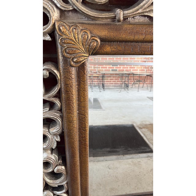 20th Century Wall or Floor Mirror Ornately Carved Gilt 6' Wood For Sale In New York - Image 6 of 16