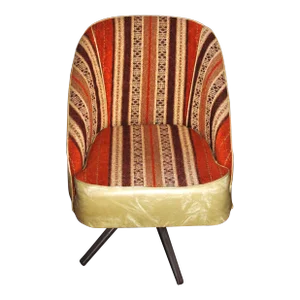 Mid 20th Century Upholstered Vinyl Swivel Chair