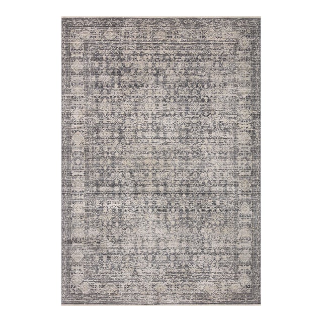 Amber Lewis x Loloi Alie Charcoal / Dove 5'-3" x 7'-9" Area Rug For Sale