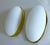 Pair of Vintage Limburg wall Lights featuring cabochon glass shades with brass frame Dimensions: Height 25 cm / 9.84 in...