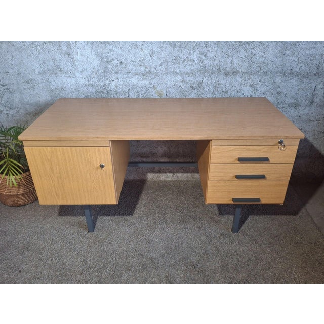 Vintage Ministers Desk with Double Drawers, 1960s For Sale - Image 12 of 12