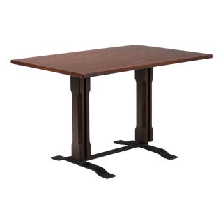 Vintage Table in Wood Veneer and Metal, Italy, 1960s For Sale