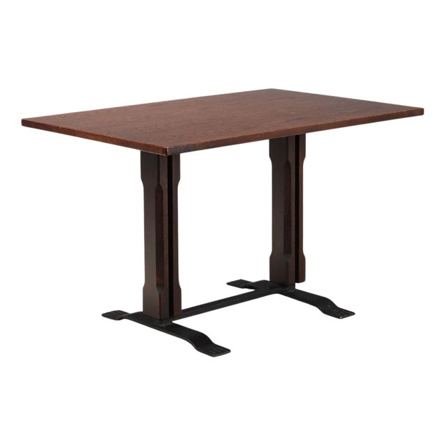 Vintage Table in Wood Veneer and Metal, Italy, 1960s For Sale