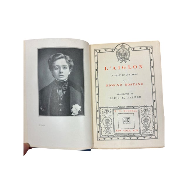 French Antique 1900 Hardcover Book L'Aiglon: A Play in Six Acts by Edmond Rostand For Sale - Image 3 of 12