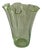 Mid-Century Italian Fazzoletto Green Murano Glass Vase For Sale