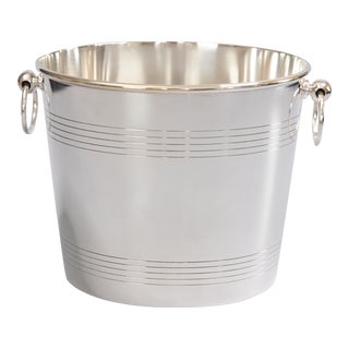 Vintage French Christofle Silver Plate Double Champagne Ice Bucket Wine Cooler For Sale