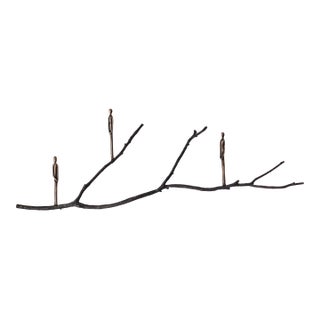 Graft Eh8 - Abstract Figurative Wall Sculpture - Tree Branch and Bronze Figures Original Artwork by Jennyfer Stratman For Sale