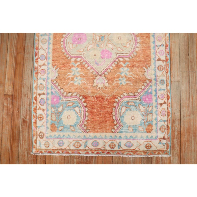 Asian Antique Vintage Orange Turkish Anatolian Rug - 2'10" x 5'3" For Sale - Image 3 of 8