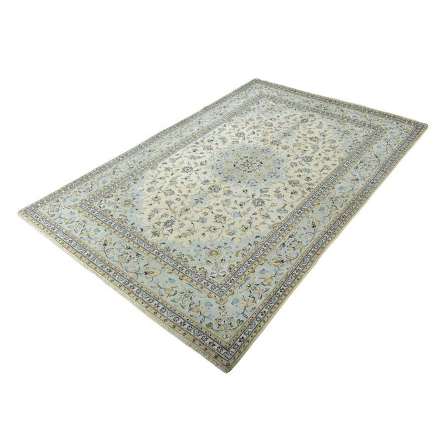 Hand-Knotted Oriental Rug Kashan Kork Rug in Pastel Shades & Fine Pile Wool For Sale - Image 13 of 13