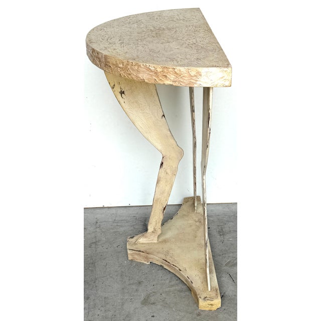 Pair of John Dickinson Style Faux Bois Demilune Consoles American, Late 20th C. For Sale - Image 13 of 14