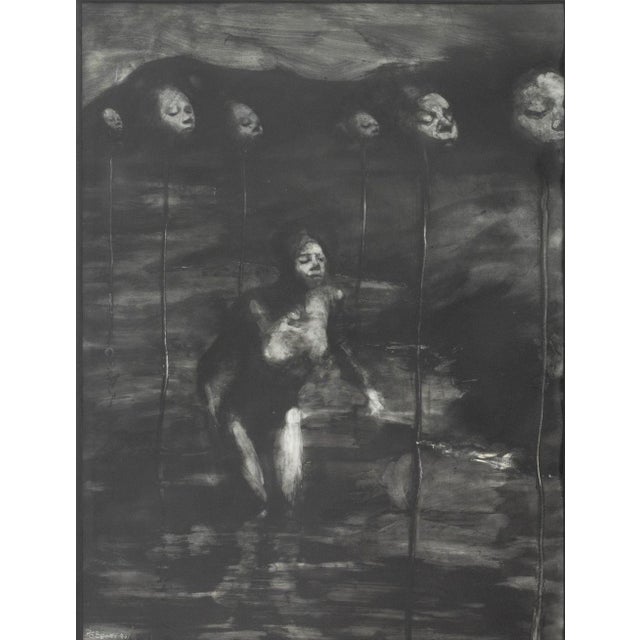 Paul S. Benney (British, b. 1959), The New American, Acrylic on Paper, 1986, signed and dated lower left, giltwood and...