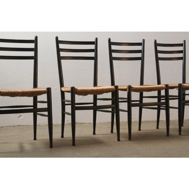 Italian Papercord Dining Chairs, 1950s, Set of 4 For Sale - Image 11 of 18