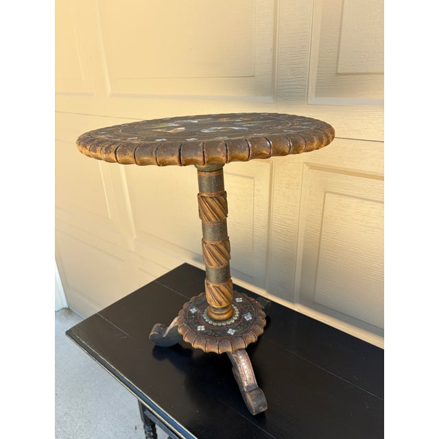 Early 20th Century Chinoiserie Painted Drinks Table With Hand-Painted Figures For Sale - Image 4 of 11