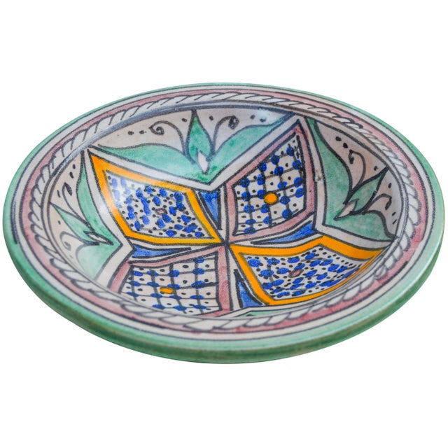 Early 20th Century Colorful Moorish Ceramic Plate For Sale In New York - Image 6 of 8
