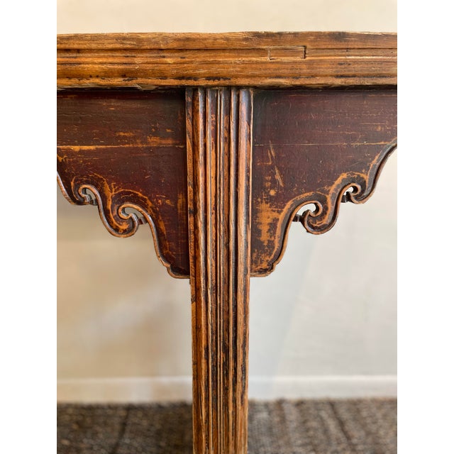 Asian Antique Asian Wood Alter Console Table For Sale - Image 3 of 10