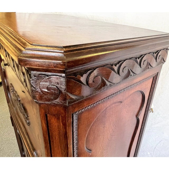 1900's Wood Bar Cabinet With Glass Interior and Lights For Sale - Image 10 of 13