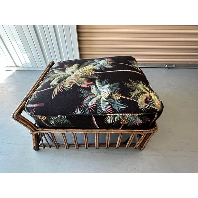 1930s Stick Reed Lounge Chair and Ottoman For Sale - Image 9 of 12