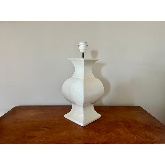 Vintage Crackle Glaze Ceramic Table Lamp, France, 1970s For Sale - Image 10 of 16