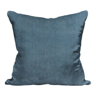 The House of Scalamandré Strie Velvet Pillow, Peacock For Sale