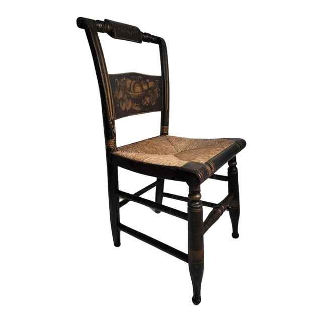 Early 19Thc Original Stenciled Hitchcock Child's Chair For Sale
