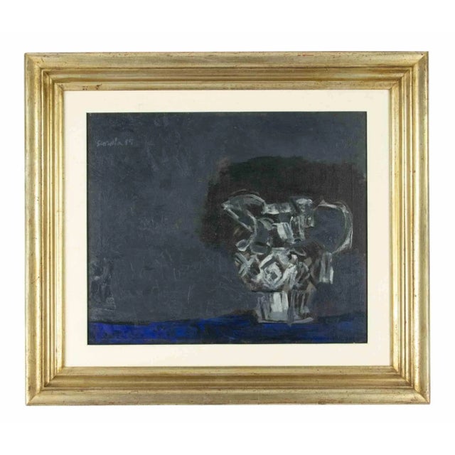 1950s Antonio Scordia, Crystal Pitcher, Oil on Canvas, 1955, Framed For Sale - Image 5 of 5