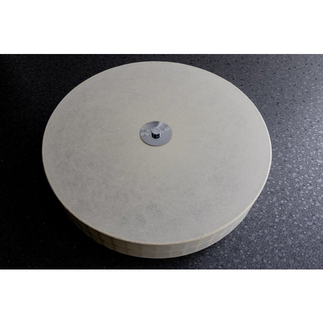 Large Mid-Century Modern Round White Cocoon Flush Mount from Goldkant Leuchten, 1960s For Sale - Image 14 of 18