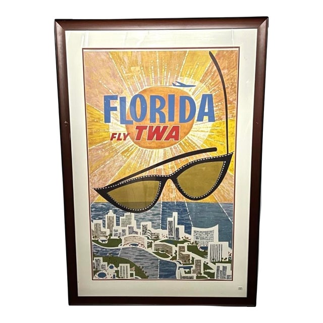 David Klein Twa Florida Ca. 1960 Original Lithograph Large Print Poster For Sale