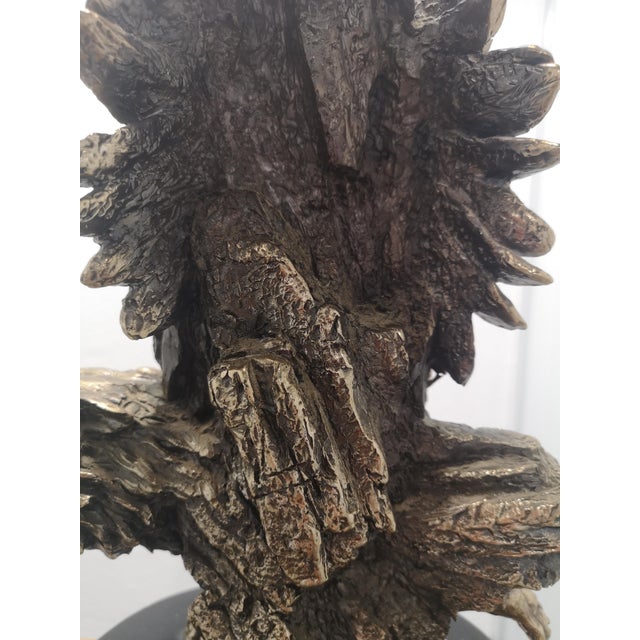 Indian Chief Statue in Brass & Wood, 1970s For Sale - Image 14 of 18