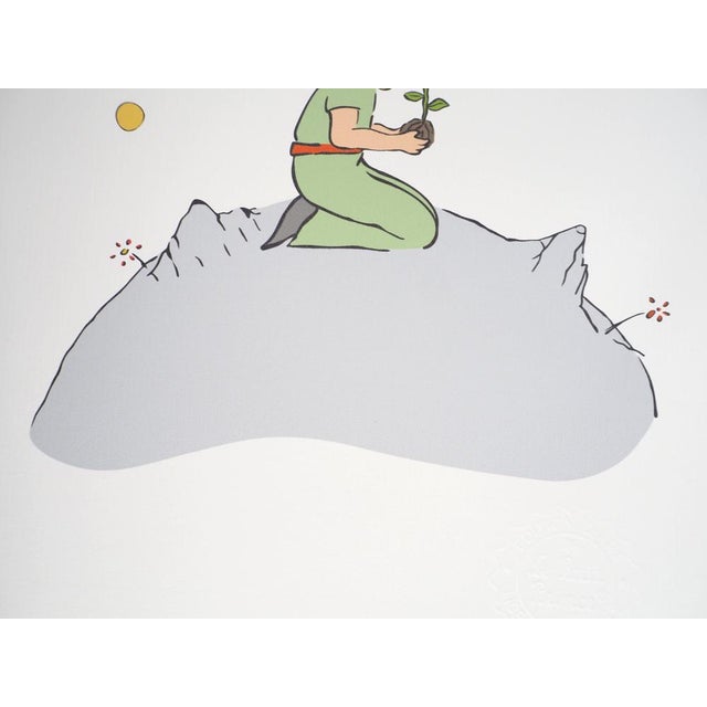 Modern Antoine De Saint-Exupery, Le Petit Prince plante une fleur sur son astéroïde, Lithograph For Sale - Image 3 of 7