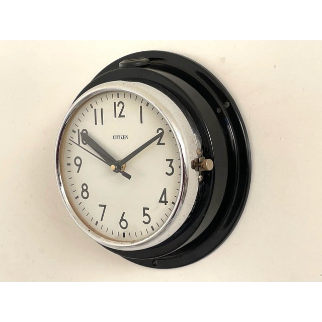 Nautical Ship Industrial Retro Clock, Made in Japan For Sale - Image 4 of 5