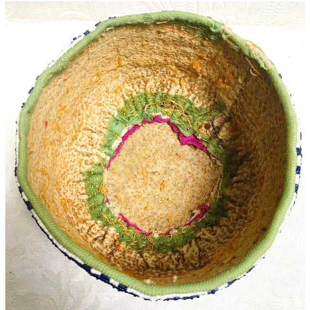 1940s Vintage Hand Made Beaded Pashtun Afghanistan Hat For Sale - Image 9 of 12