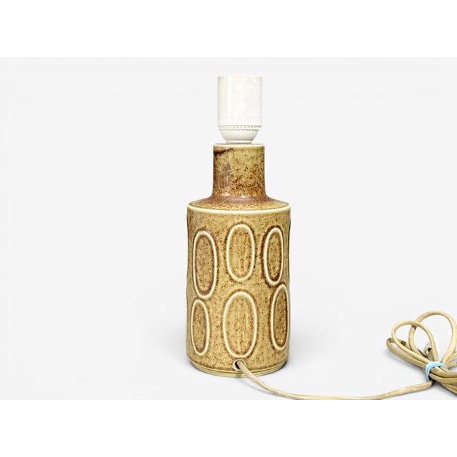 Ceramic Desiree Stentöj, Table Lamp, Brown Stoneware, Denmark, 1960s For Sale - Image 7 of 9