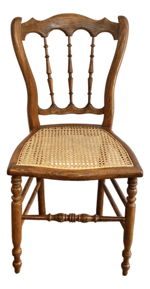 Late 19th Century Antique Restored Maple Cane Seat Chair